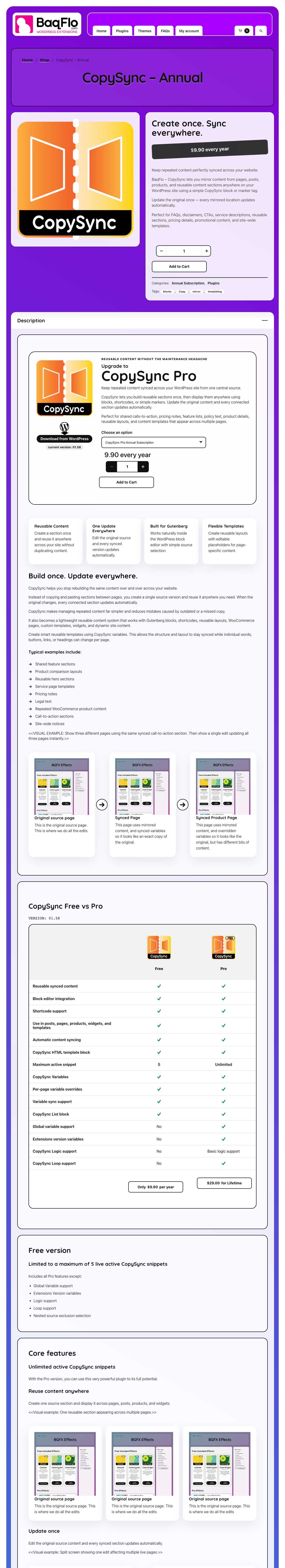 Woo Product page with full rendering of source content.