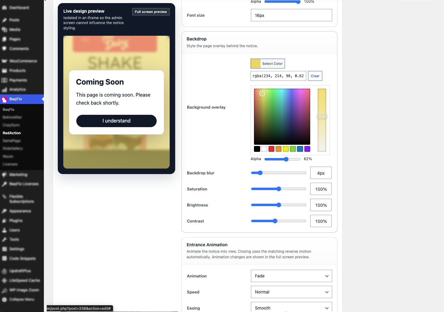 Preview notice designs while you edit them.